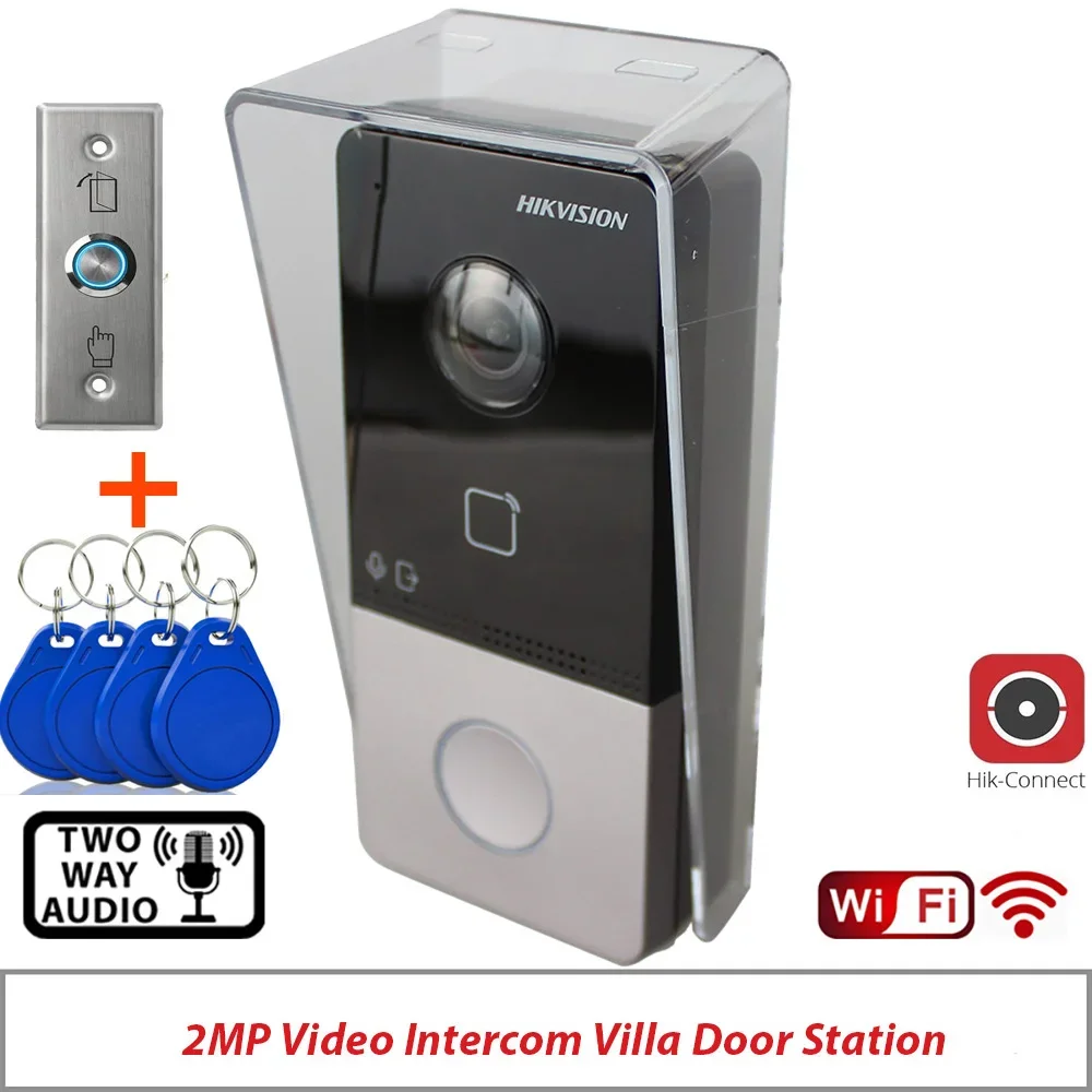 Originele Meertalige hikvision DS-KV6113-WPE1(C) IP Deurbel, WiFi Deurbel, Deurtelefoon, Video Intercom IC-kaart ontgrendelen