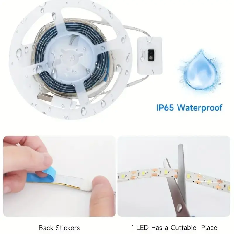 Luzes LED Strip para Quarto e Cozinha, Decoração Fantasia, Lâmpada de Backlight, Impermeável, USB, Fada, Natal, 2835, 5V