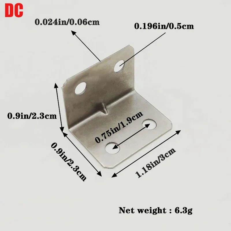 10/50pcs angle L bracket angle stainless steel bracket angle bracket suitable for tables, chairs, cabinets, wardrobes