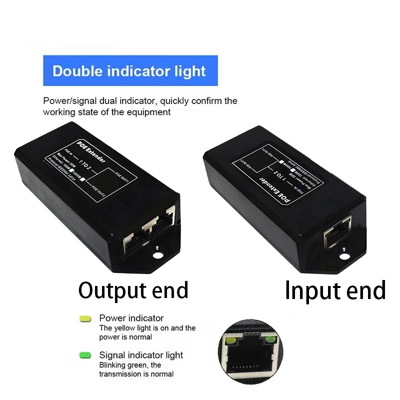 Nowy 2-portowy przedłużacz Gigabit POE 100/1000 Mb/s - IEEE 802.3af/at PoE Repeater dla kamery IP/NVR/AP, przedłużacz zasięgu 100 m