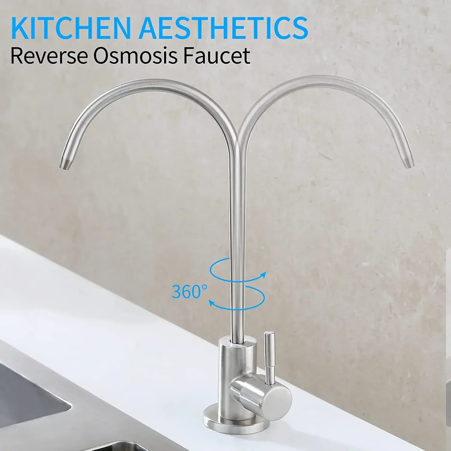 Grifo purificador de agua, grifo filtrado sin plomo que se adapta a unidades de ósmosis inversa o sistema de filtración de agua, grifo RO de cocina