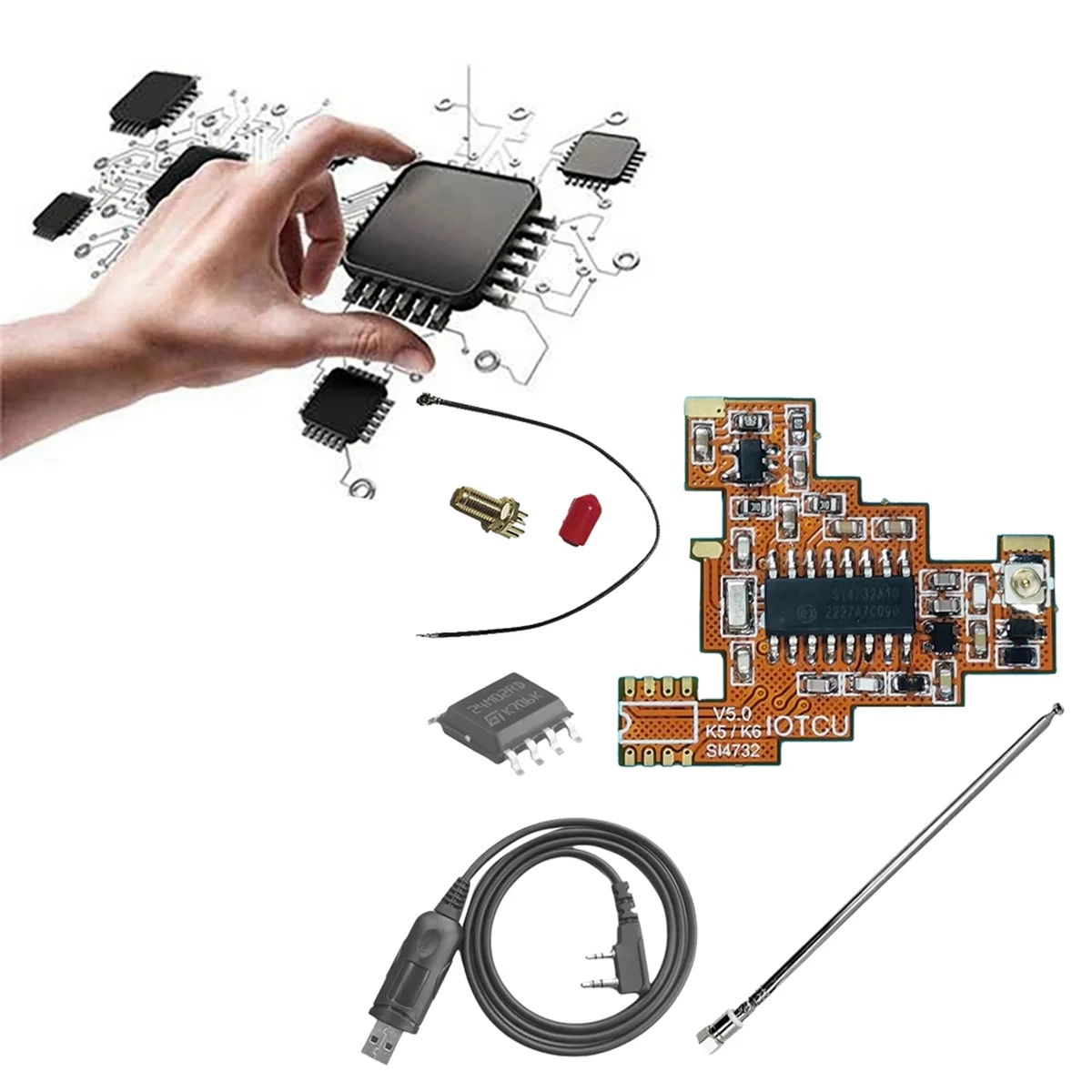 BABQ SI4732 V5.0 FPC Module+2M Chip+Antenna Full Kit for Quansheng UVK5 UVK6 HF Shortwave Full Band/Single Sideband Reception