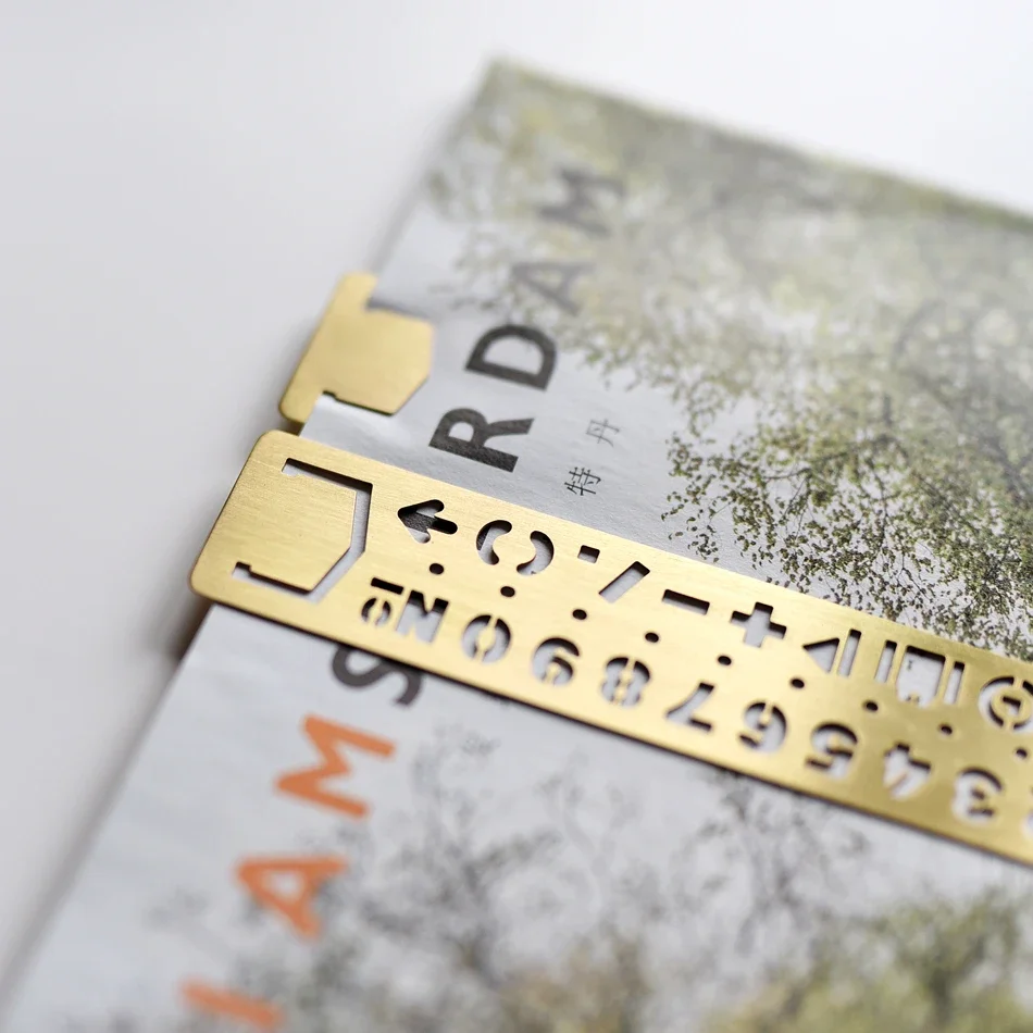 Vintage Messing Metall Multifunktionale Lesezeichen Schablone Lineal DIY Werkzeug Reisenden der Notebook Tagebuch Planer Zubehör Schreibwaren