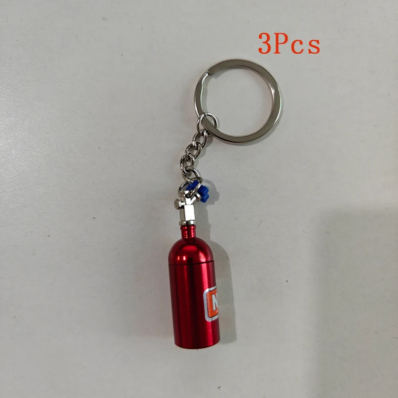Ajrc 1/10 Simulation Climbing Car Universal Decorative Parts Nos Metal Simulation Nitrogen Bottle With Fixed Chain
