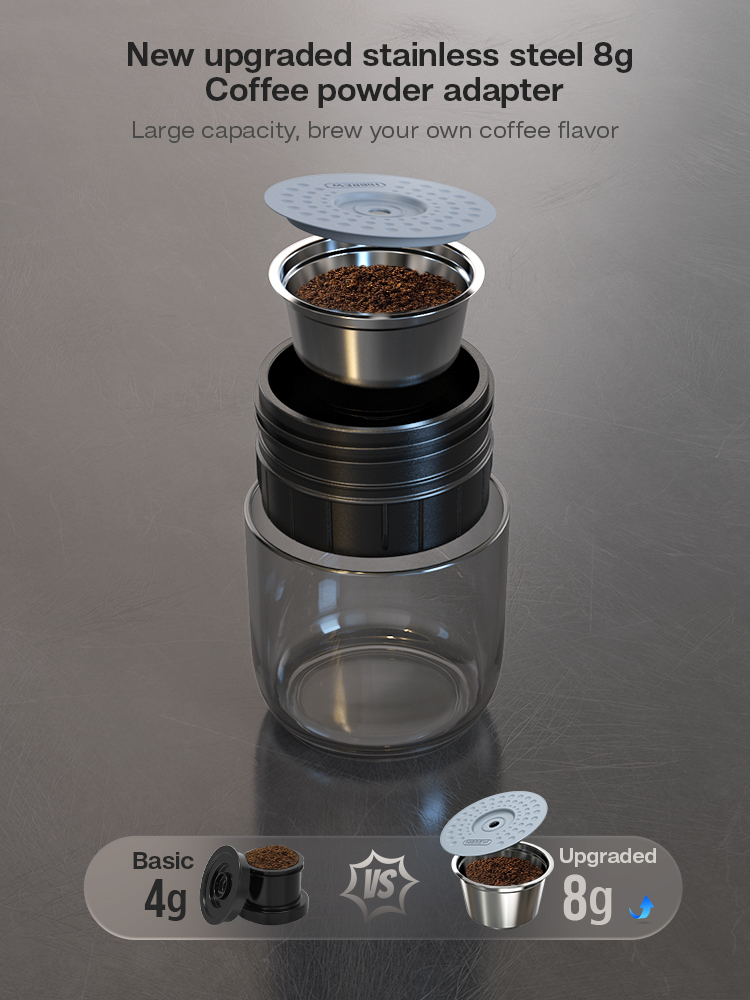 HiBREW Draagbare Koffiezetapparaat voor Auto & Thuis, DC12V Expresso Koffiezetapparaat Fit Nexpresso Dolce Pod Capsule Koffie Poeder H4A
