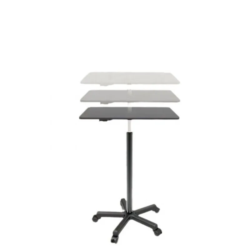 Scrivania per computer regolabile in altezza con ruote rotanti, dimensioni ridotte e design per workstation stand-up per l'home office