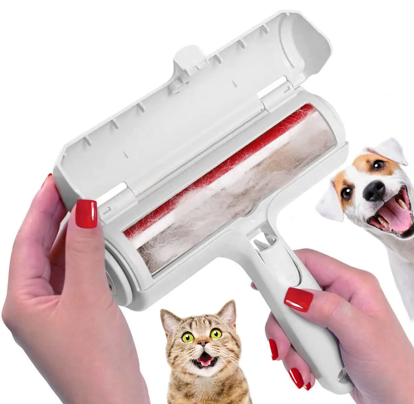 Rodillo removedor de pelo para mascotas, removedor de pelo para perros y gatos con Base autolimpiante, herramienta eficiente para depilación de animales, perfecta para muebles