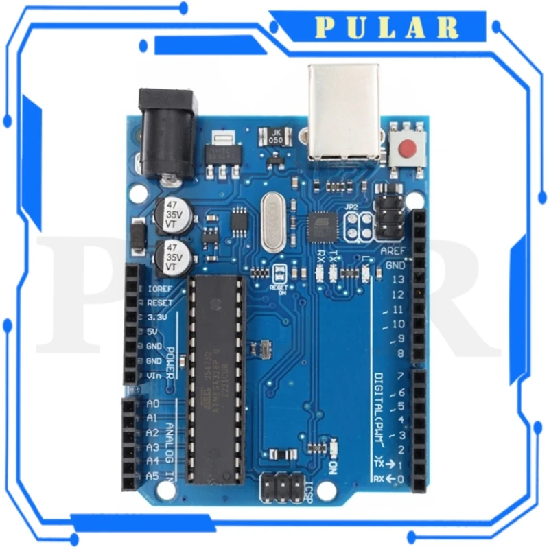 PLR UNO R3 개발 보드 스트레이트 핀 헤더 케이블 포함 ATmega328P CH340 CH340G 아두이노용