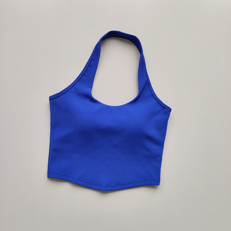Copa de una pieza para mujer, novedad de verano 2023, Sujetador deportivo a prueba de golpes para correr, sujetador colgante con cuello en la espalda, camiseta sin mangas para Fitness