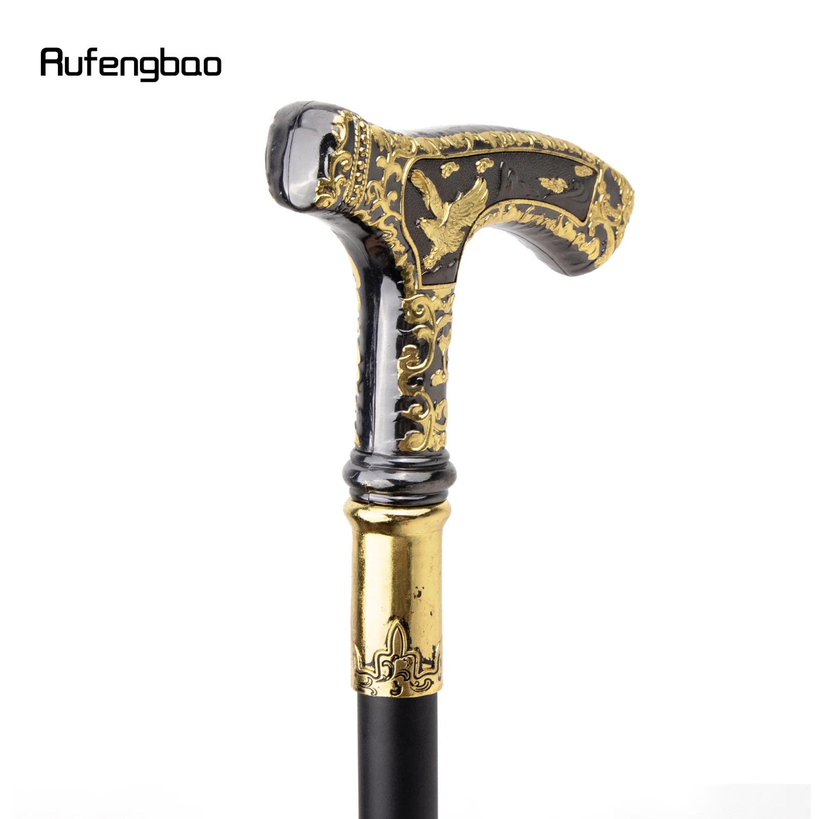 Ouro Preto Luxo Águia Handle Walking Cane Moda Decorativa Walking Stick Gentleman Elegante Cosplay Cane Knob Crosier 90cm