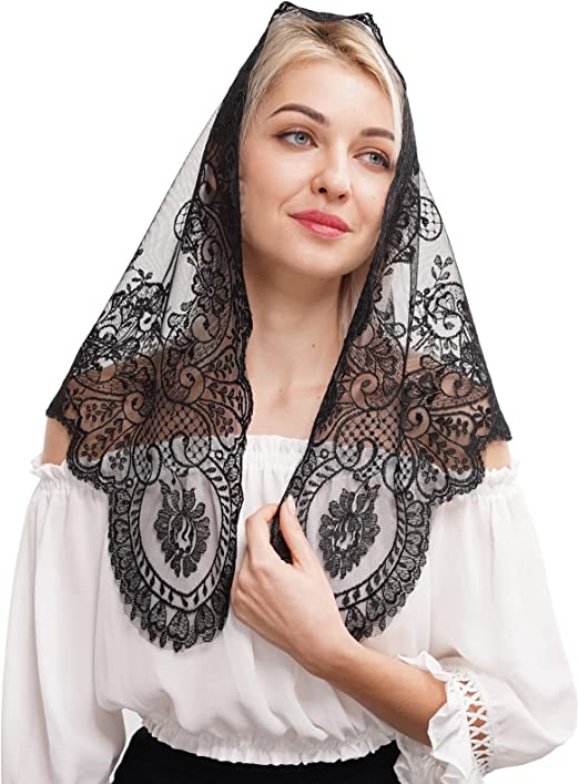 Spanish Style Lace Mantilla Women Head Covering Catholic Veil Wedding Veil