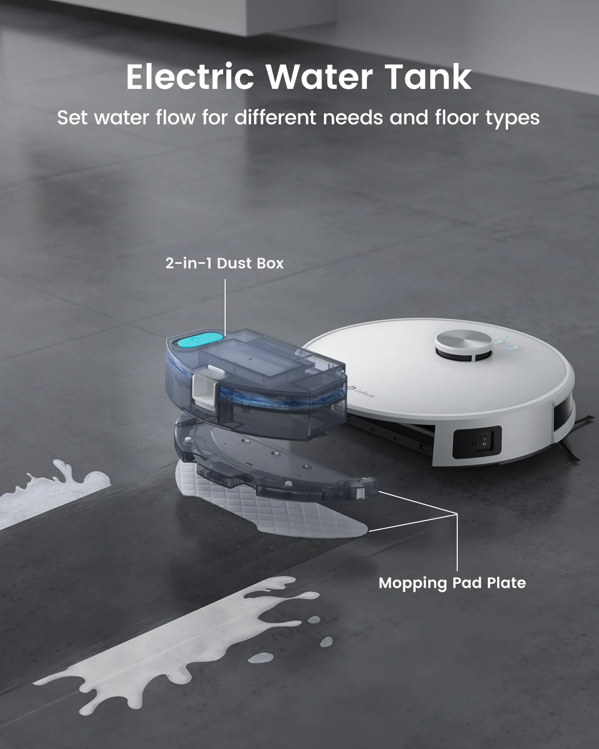 LEFANT M1 Robot aspirateur avec cartographie multi-étages, 4000Pa, batterie 4000 mAh, Navigation LDS, APP/Alexa, appareil ménager intelligent