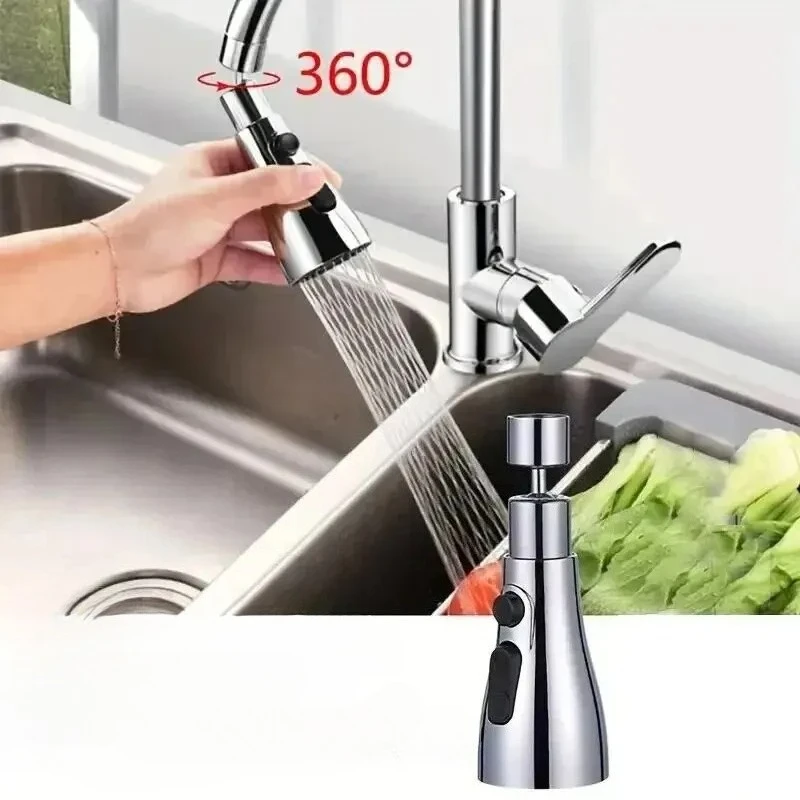 1pc extensor de torneira impulsionando prevenção respingo três modos poupança água casa estendido chuveiro spray filtro, extensor torneira