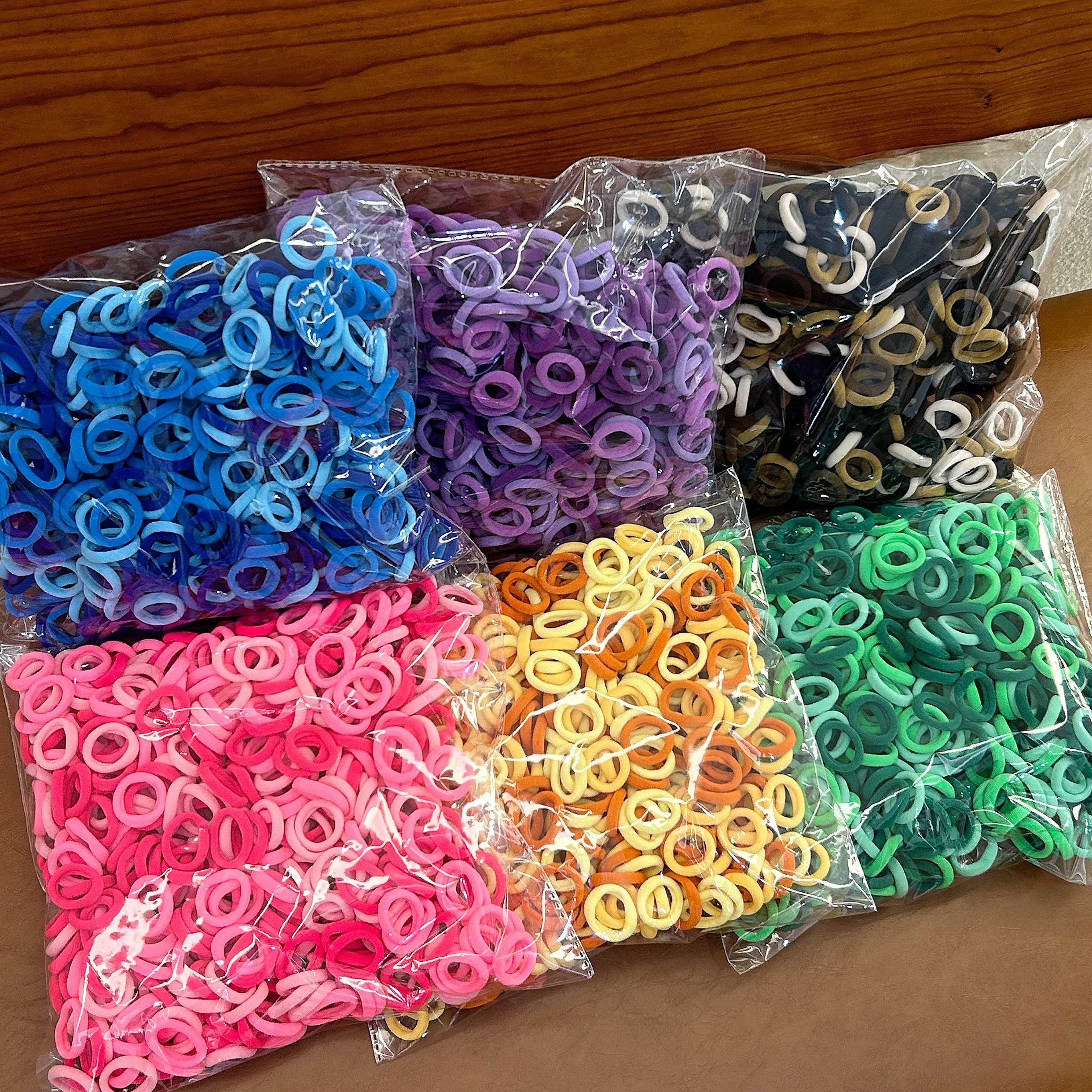 100 peças de acessórios para o cabelo das crianças com alta elasticidade elegante corda de cabelo de náilon simples básico bandana e bandana