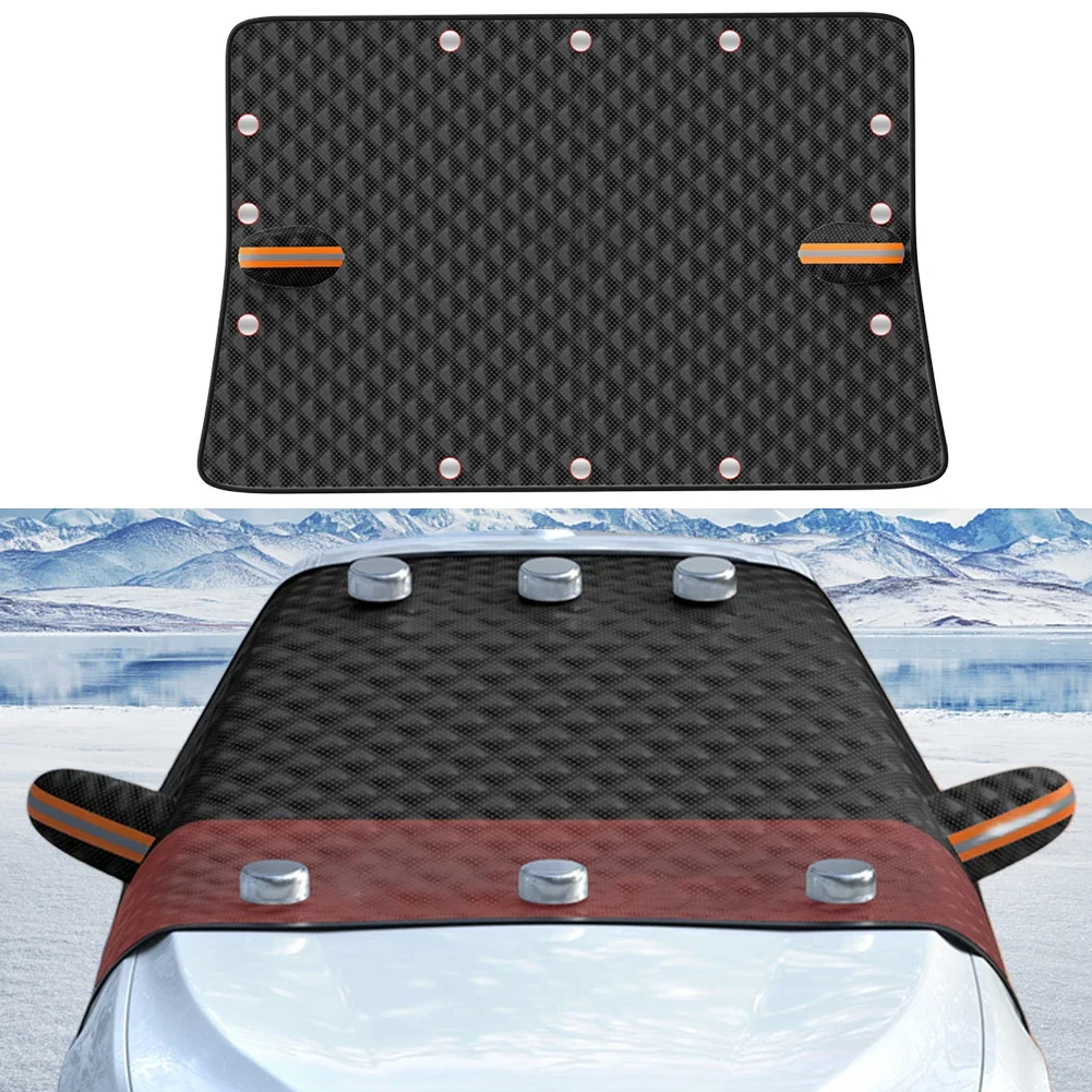 Durable Polyester Car Windshield Snow Cover  Winter Frost Protection with Magnetic Closure Fits Most Vehicles Windshield Cover