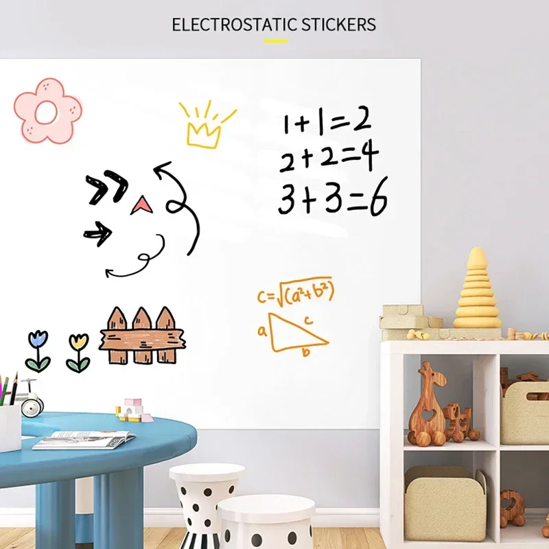 Width: 45CM Reusable Static whiteboard sticker wall Without Damage Easy To Apply and Remove Dry Eraser White Board