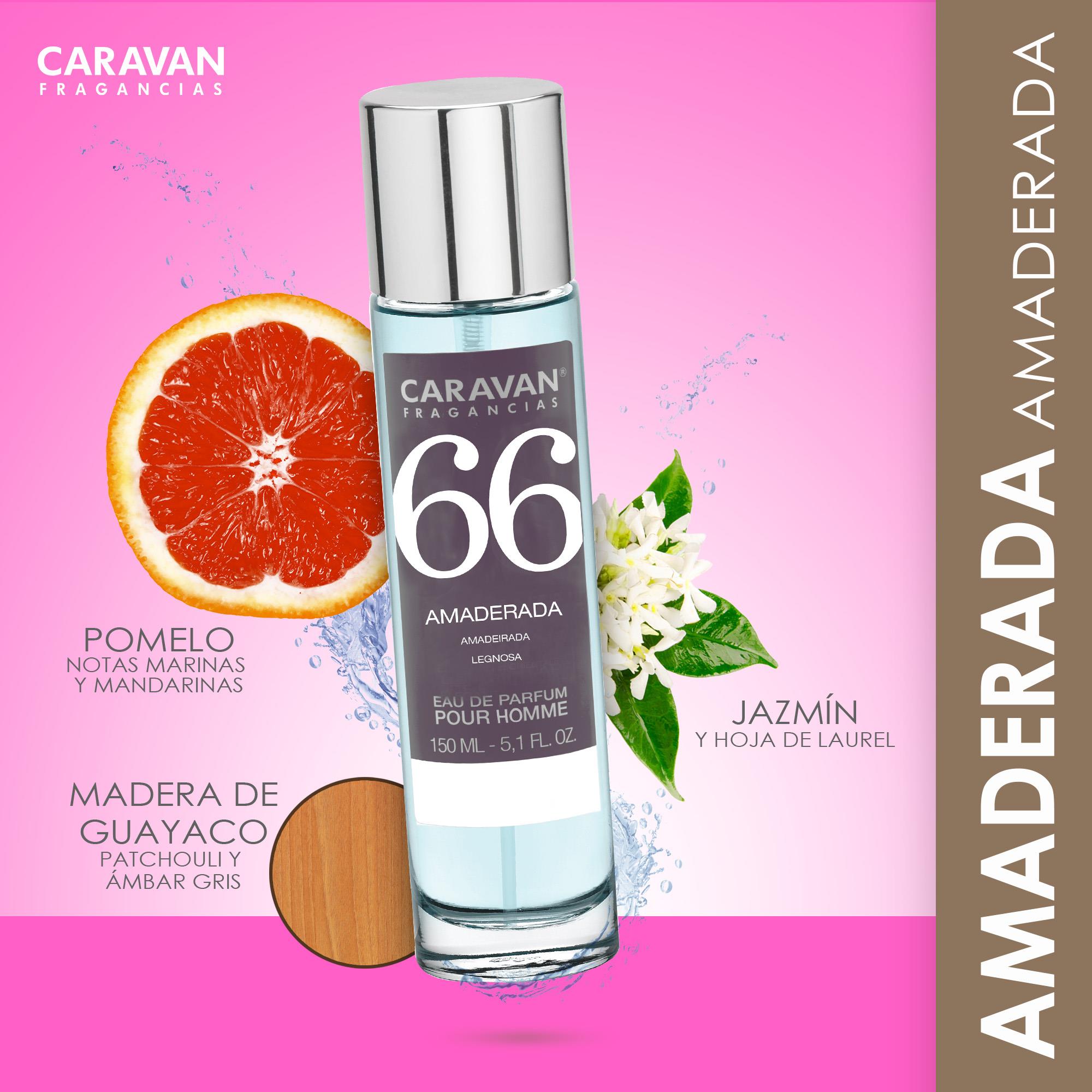 4x Caravan Perfume de Hombre Nº66 - 150ml, Fragancia Acuosa de Pomelo, Notas Marinas y Ámbar Gris