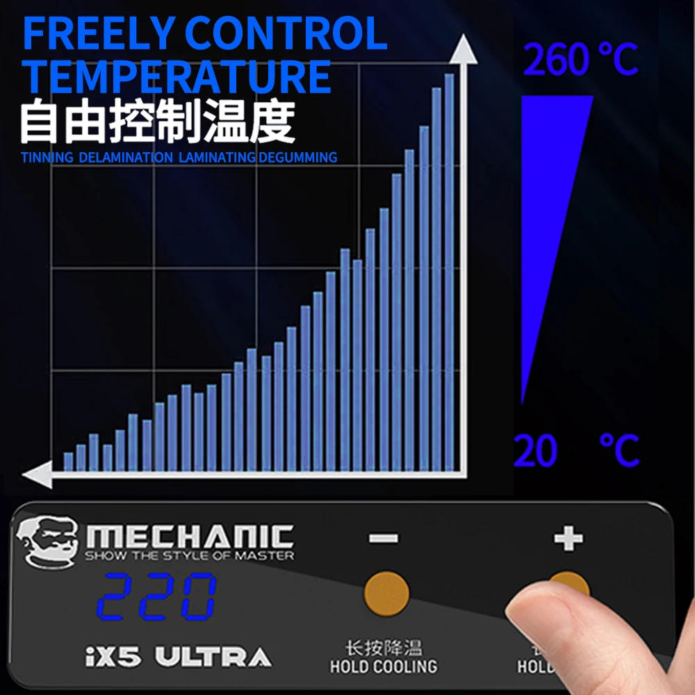 MECHANIC IX5 Ultra Universal Vorwärmen Layering Plattform für Motherboard Layering Zinn Pflanzung Kleber Entfernung Heiztisch Werkzeug