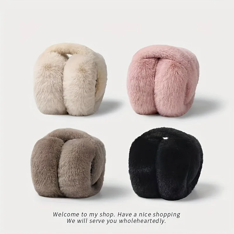 Orejeras de felpa suaves y sólidas para mantener el calor, orejeras de invierno para mujeres y hombres, orejeras de protección para exteriores a la moda, orejeras para las orejas
