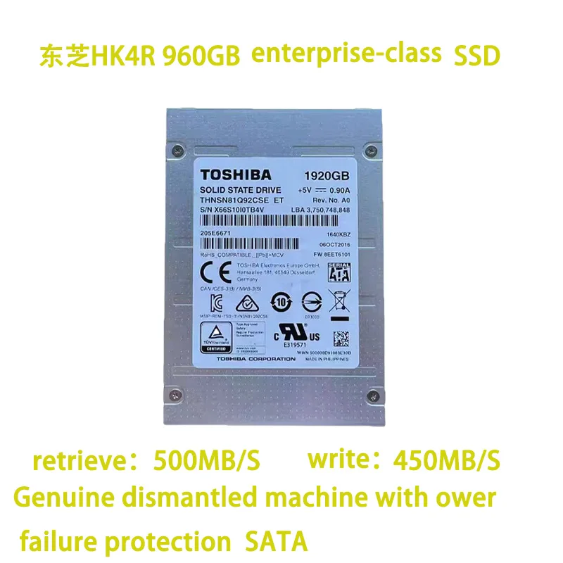 USED SSD 1.92T HK4R MLC Particles 1.92T SATA Healthy 95+ SSD Enterprise Grade