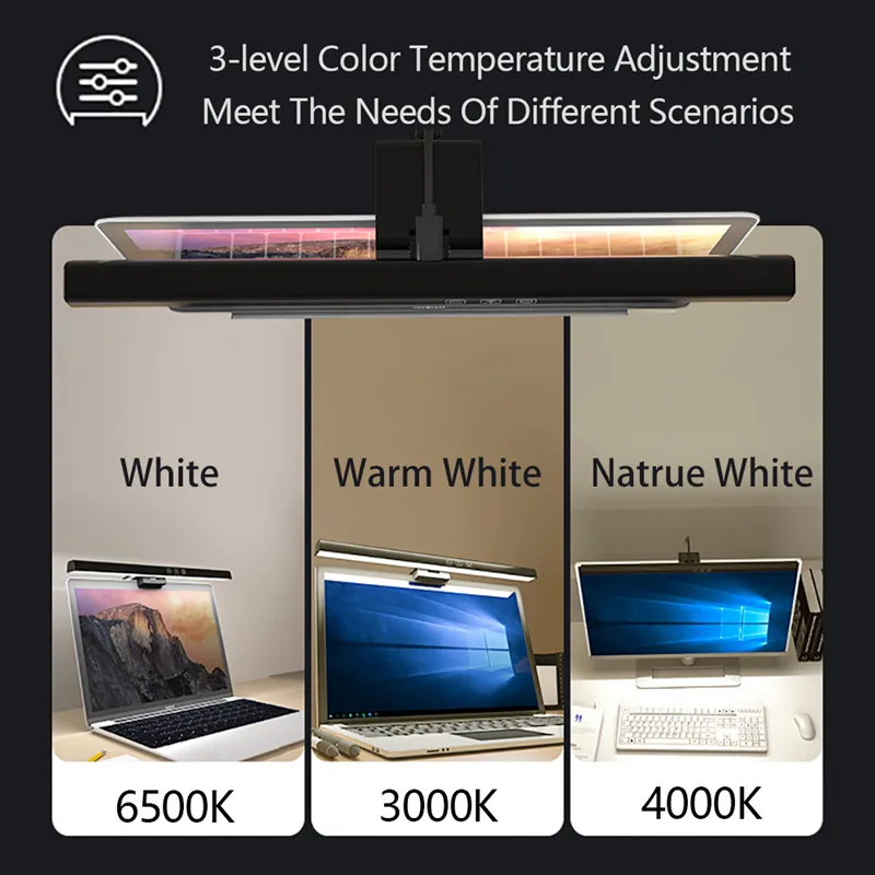 Eye-Care Screenbar Lamp LED Eye-Care Screen Hang Light Computer PC Monitor Screen Light Bar Stepless Dimming Read Hang Lamp