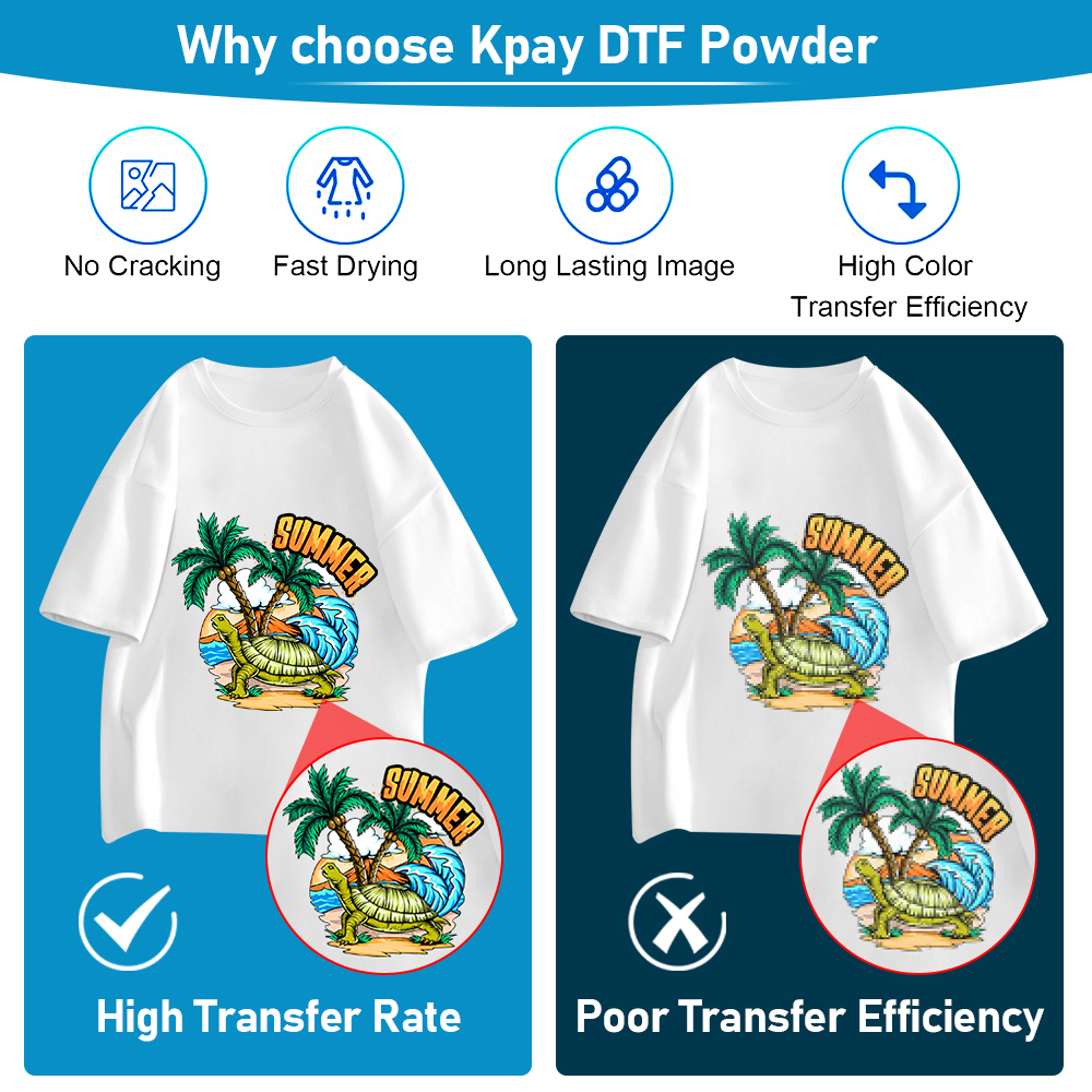 0.5 กก. DTF ผง DTF เครื่องพิมพ์ Hot Melt Powder สําหรับ DTF Transfer ฟิล์ม DTF เครื่องพิมพ์ DTF Poliamida แป้งสําหรับ DTF Direct Transfer ฟิล์ม