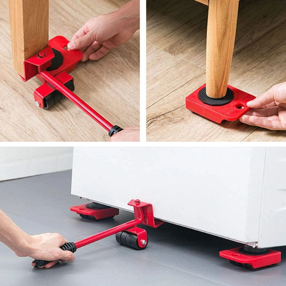 5/13 Chiếc Nặng Đồ Nội Thất Mover Bộ Đồ Nội Thất Mover Dụng Cụ Vận Tải Nâng Nặng Đồ Di Chuyển Bánh Xe Thanh Dụng Cụ Cầm Tay