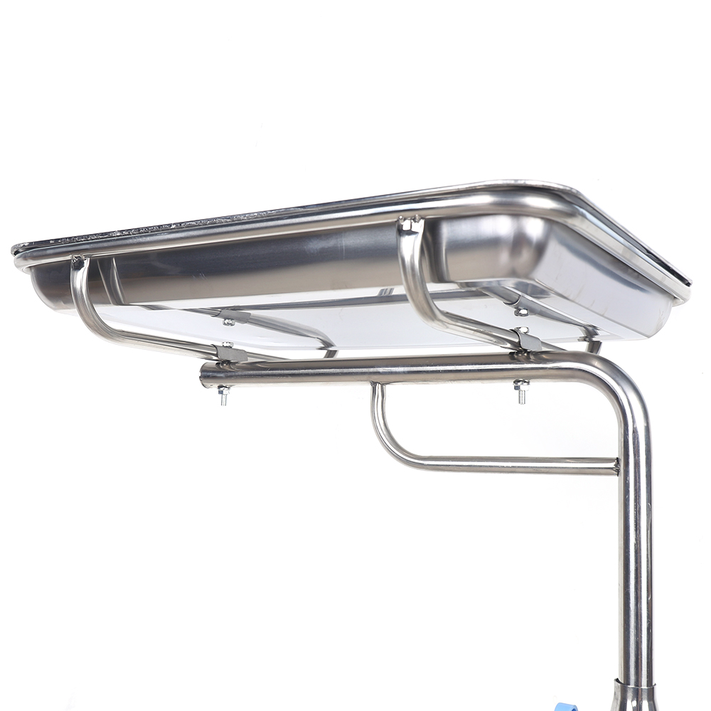 For Hospitals, Clinics, Dentistry, Beauty Salons Mobile Stainless Steel Tray Stand Rolling Cart Rack Adjustable Medical Hine