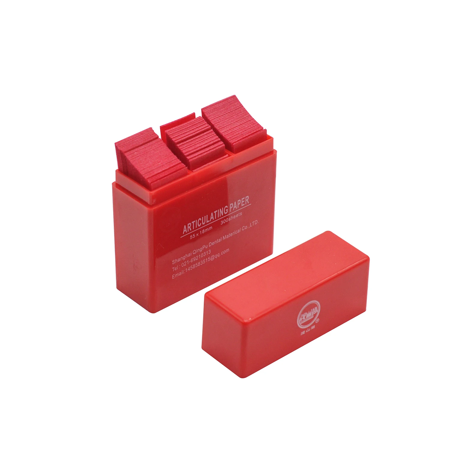 300 Vellen Dental Lab Scharnierende Papier Dual Kleur Rood Blauw 55x18mm Bite Mark Strips Tanden Occlusie controle Tandarts Gereedschap