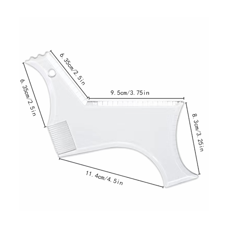 Men Beard Styling Template Stencil Beard Comb for Men Lightweight and Flexible Fits All-In-One Tool Beard Shaping Tool