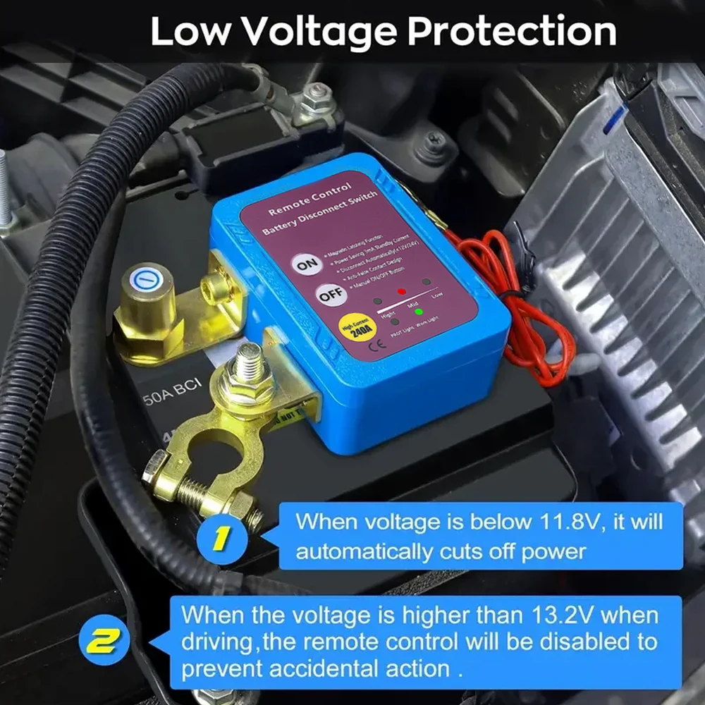 Batterij Disconnect Schakelaar 12V 240A Uitschakelen Afgesneden Kill Switch Met Afstandsbediening Schakelaar Voor Auto Vrachtwagen