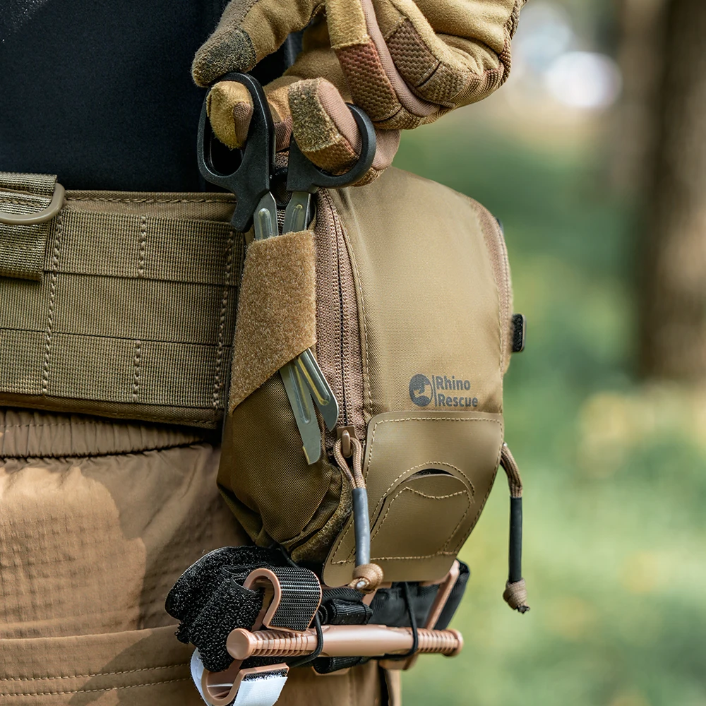 Rhino Rescue Tactical Molle Admin Pouch Laser Cut EDC Utility Bag Horizontal Modular Pouch for Camping Hiking Gear (Empty)