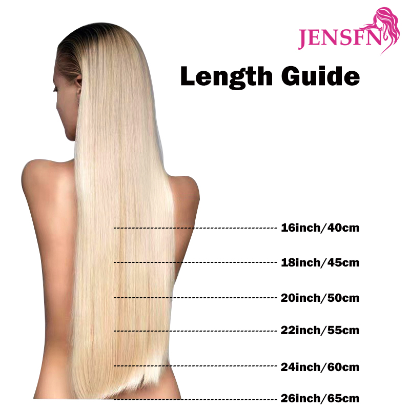 JENSFN Recht 100% Echt Menselijk Haar Inslag Bundels Extensions 50 g/stks 16 "-24" Remy Natuurlijk Haar Naaien In Weeft Bruin Blonde Kleur