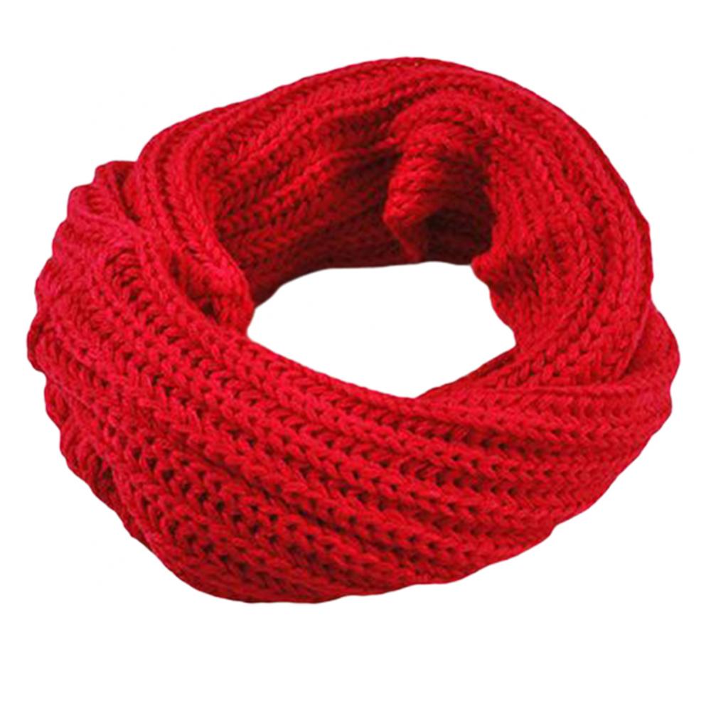 Fios de lã tricotados com gola, lenço quente, presente de embrulho, monocromático, lenço circular, outono, inverno, menino, menina