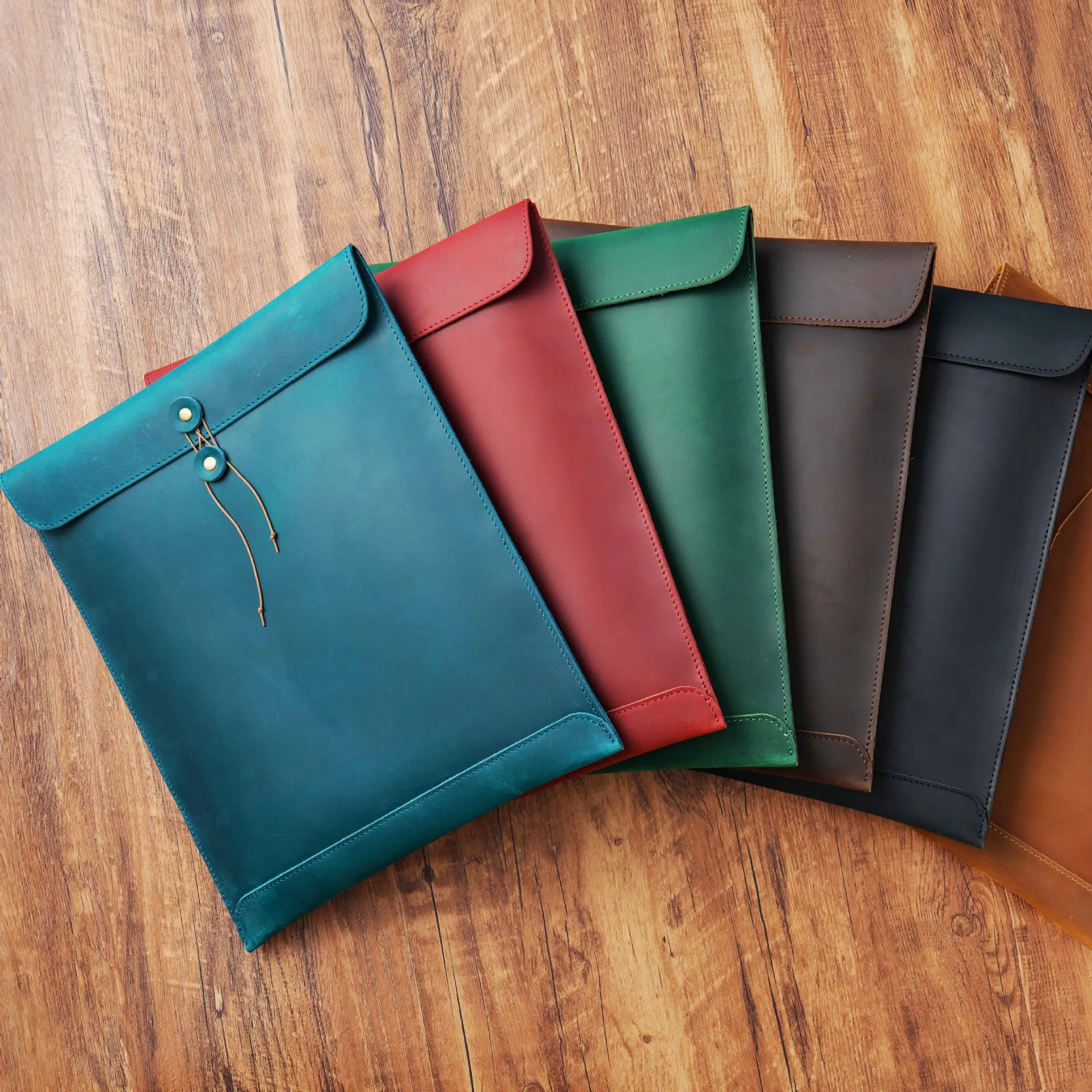 New Arrival Real Leather A4 Size Briefcase Business Portable Laptop Case Fashion Bag Wallet Tablet for iPad Protect Cover Pouch