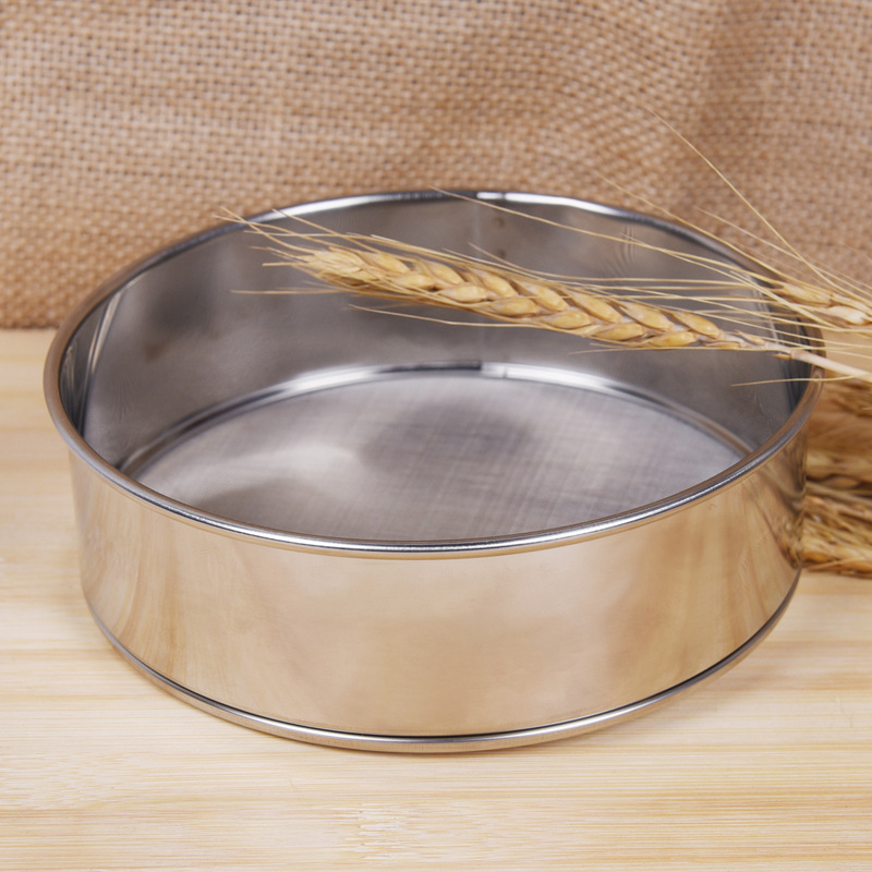 Saringan Saringan Tepung Stainless Steel Bulat Profesional Saringan Tepung Mesh Halus Dapur Terbaik untuk Dapur Memanggang Teh