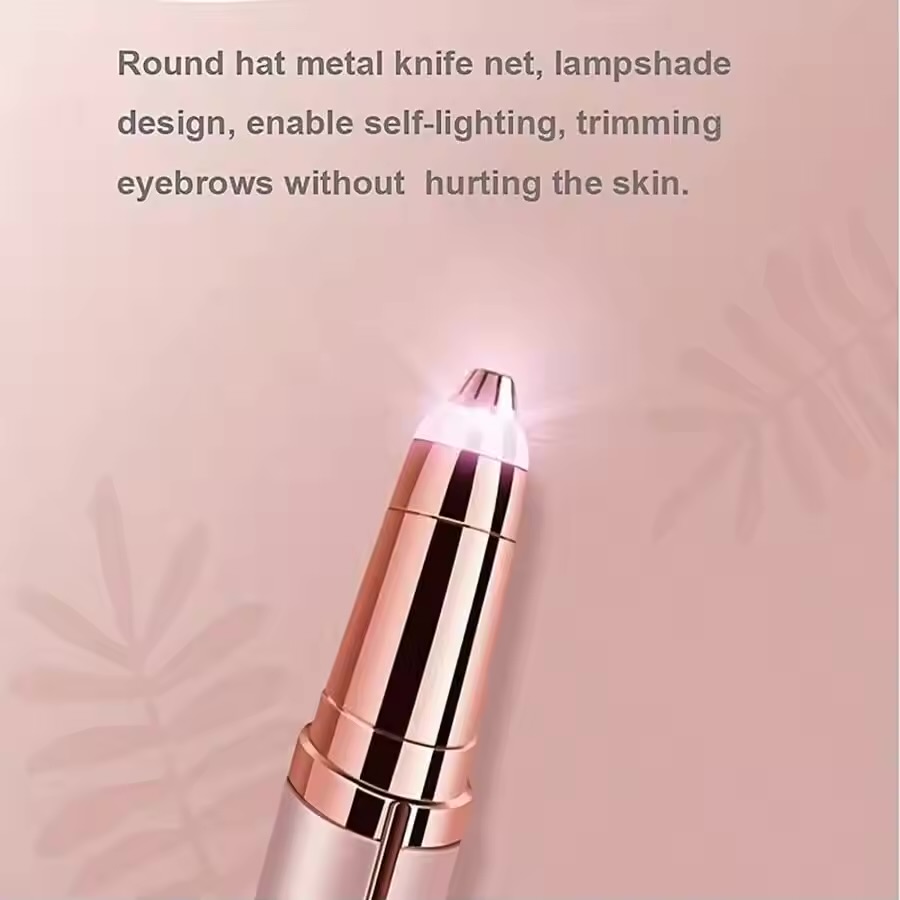 Wenkbrauwtrimmer voor vrouwen, batterij-wenkbrauwhaarverwijderaar, pijnloos elektrisch scheerapparaat, wenkbrauw- en gezichtsepilator ontharing