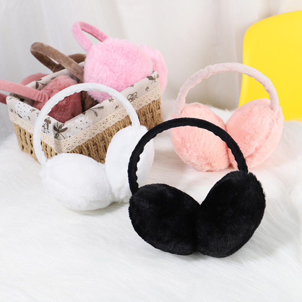 Orejeras de invierno esponjosas para hombres y mujeres, orejeras cálidas de piel sintética para niñas, auriculares plegables y peludos para niños, orejeras suaves y cálidas de Cachemira