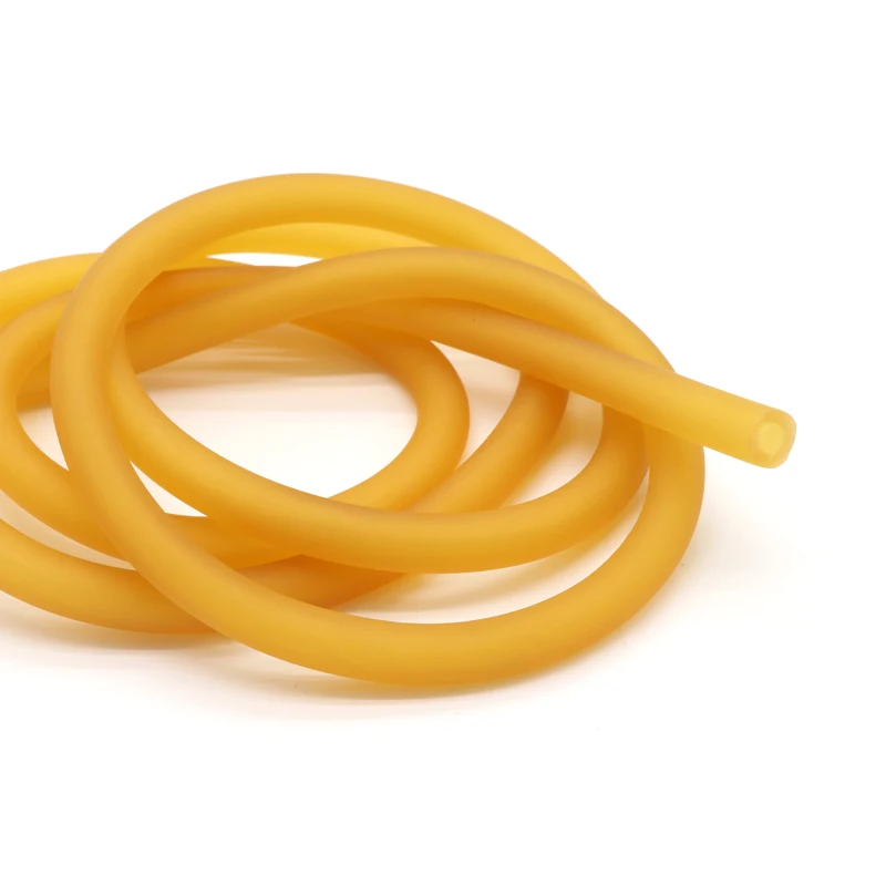 自然ラテックスゴムホース IDxOD 1.6 〜 18 ミリメートル高弾性外科医療チューブ黄色パチンコカタパルト弾性バンド