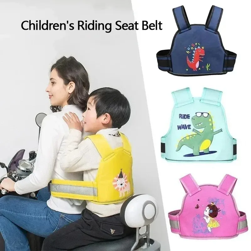 Cinto de segurança infantil, carro elétrico, ciclismo, tiras de proteção para motocicleta, cinto de proteção anti-queda, bandagem ajustável