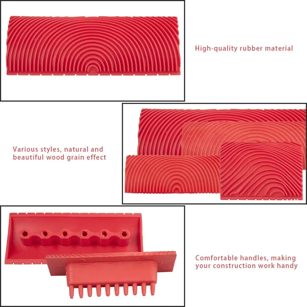 2 Cái/bộ Cao Su Cán Bàn Chải Tranh Dụng Cụ Giả Gỗ Graining Tranh Treo Tường Trang Trí Nhà Cửa Nghệ Thuật Nổi DIY Graining
