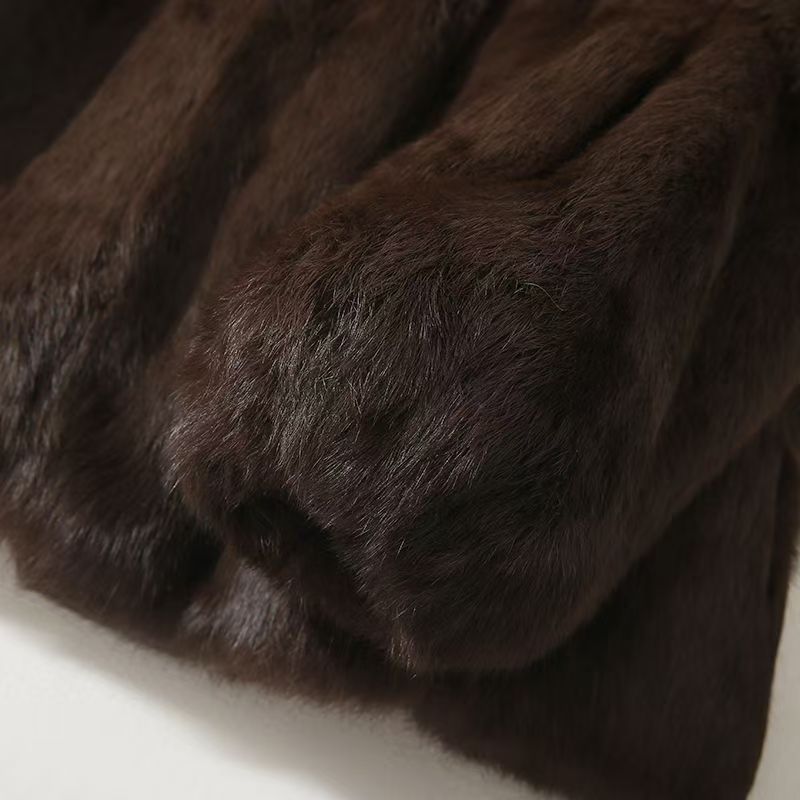 Véritable Rex manteau de fourrure de lapin femmes automne hiver veste courte épais chaud nouvelle mode col de fourrure de renard élégant femme vêtements d'extérieur chauds