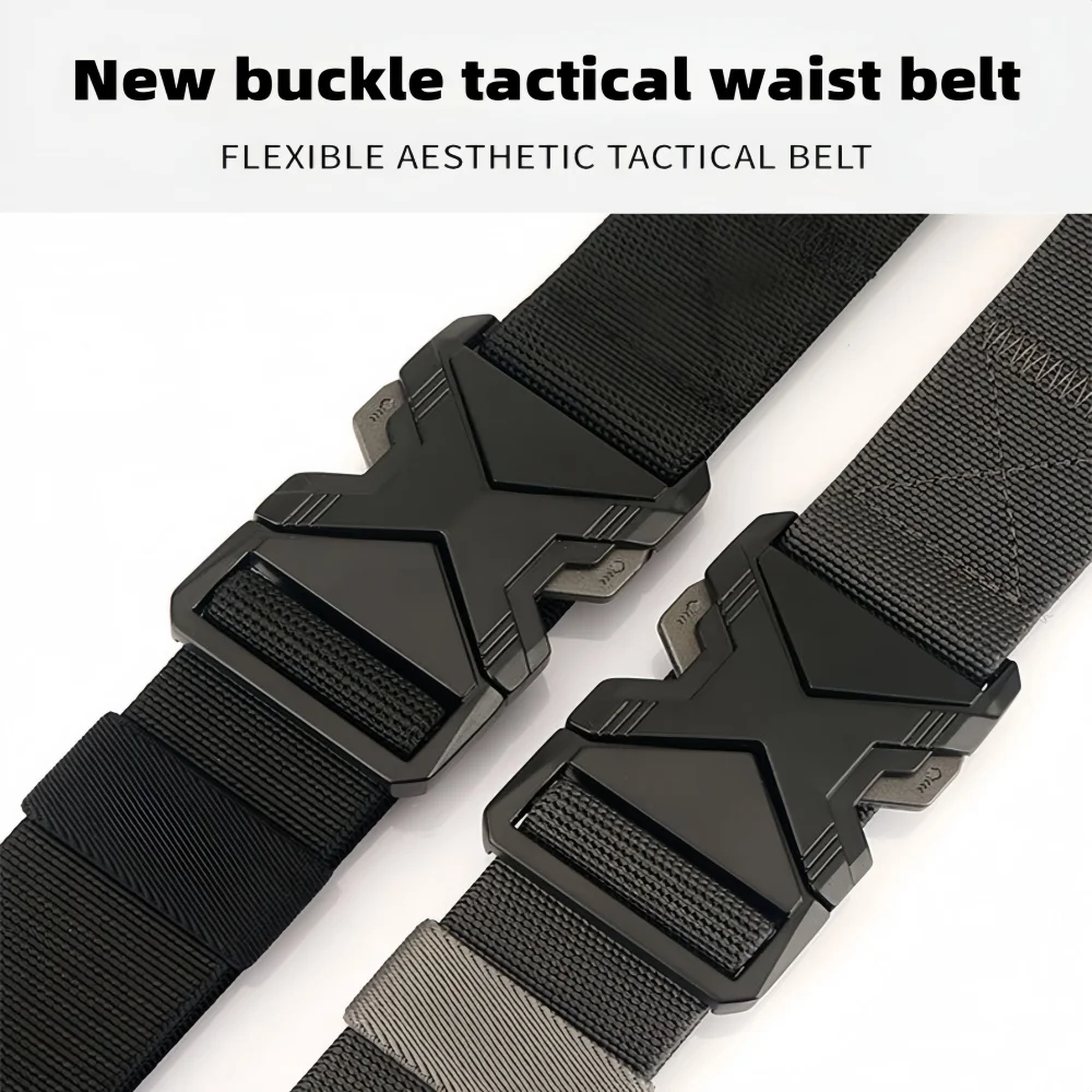 Cinturón deportivo táctico para hombre, hebilla de liberación rápida ajustable, cinturón multiusos para adiestramiento al aire libre, montañismo, regalo Ideal, 1 ud.