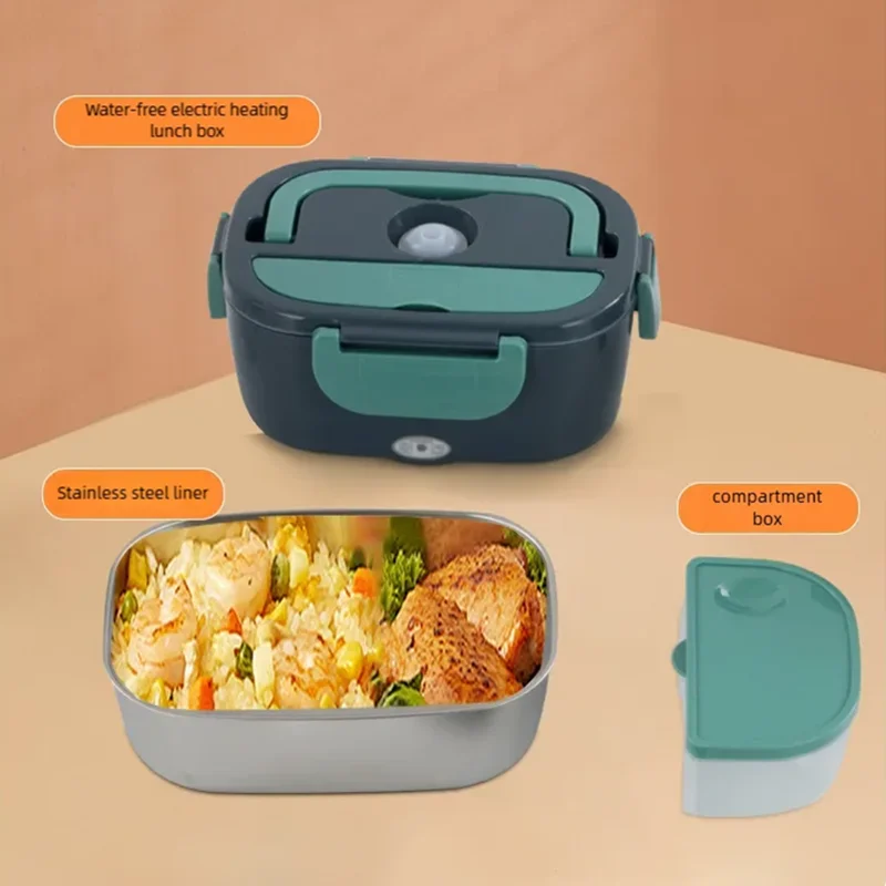 1,5 l 60 W elektrischer Lunchbox-Lebensmittelwärmer, tragbare Lebensmittelheizung für Auto oder Zuhause – auslaufsicher, Mittagessenheizung, Mikrowelle für LKWs