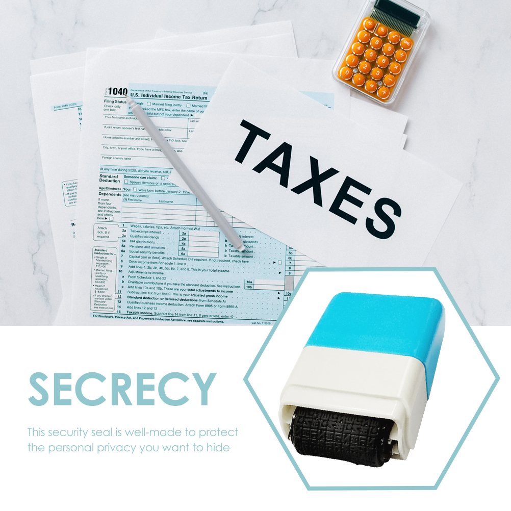 Rollen Vertrauliches verstümmeltes Siegel Typ Privatsphäre Informationen Anti-Leckage-Werkzeug Stempel Scrollrad Himmelblauer Kunststoff