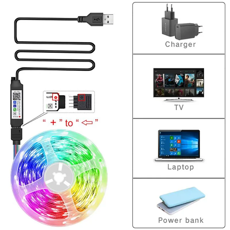 Strisce luminose a LED RGB 5m 10m 20m 30m Luce per ambienti a LED con controllo APP Nastro flessibile Luces Nastro a LED per la decorazione della camera da letto