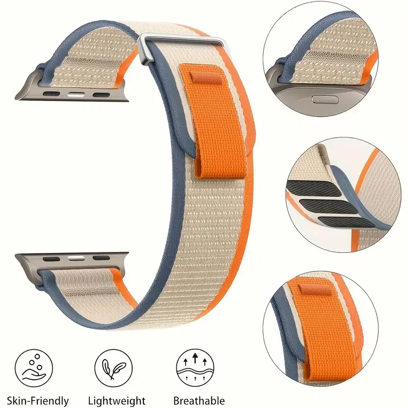 Nylon Trail loop correa สําหรับ Apple Watch Ultra 2 Band 49 มม.45 มม.44 มม.42 มม.46 มม.41 มม.สร้อยข้อมือ iWatch Series 10 9 8 7 6 5 SE สาย