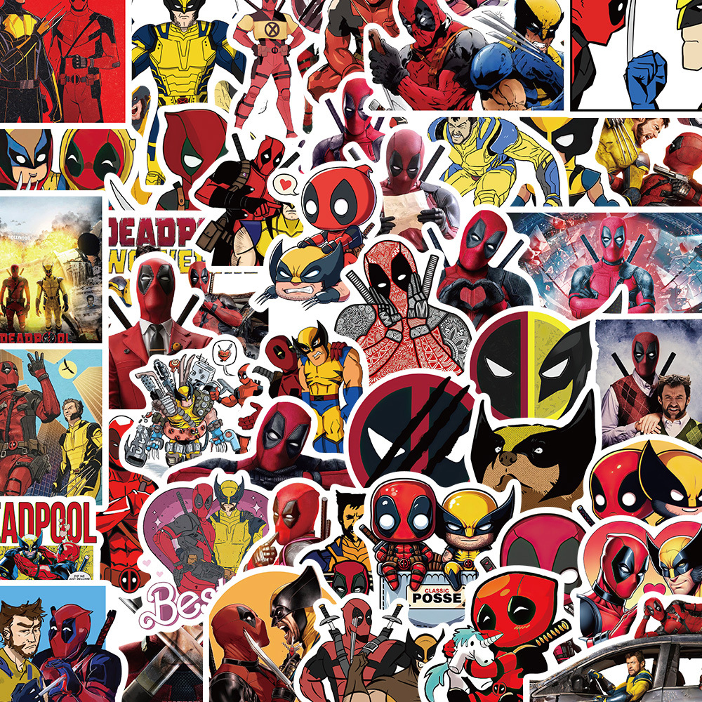 10/30/50pcs Disney Marvel Deadpool Wolverine Stickers Cool Deadpool 3 Decals Skateboard Motorcycle Laptop Waterproof Sticker Toy