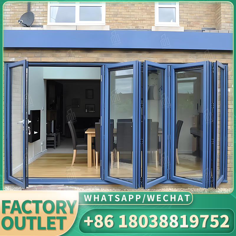 Foshan Armario de vidrio transparente de aluminio Puerta plegable Puerta de armario plegable blanca interior moderna