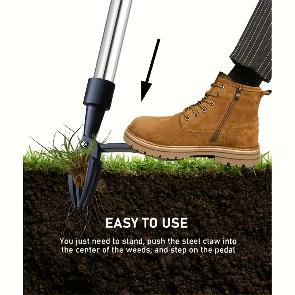 1pc 4-Claw Weed Tool Head - Professional Root Extractor for Tough Garden Weeds, Ergonomic Yard Maintenance Solution
